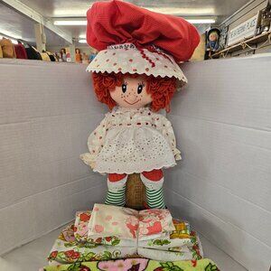 Sweet vintage Strawberry shortcake rag doll Unique one of a kind